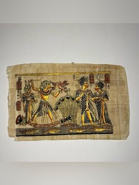 Egyptian Papyrus Art - King Tut & Queen "Honeymoon on the Nile"